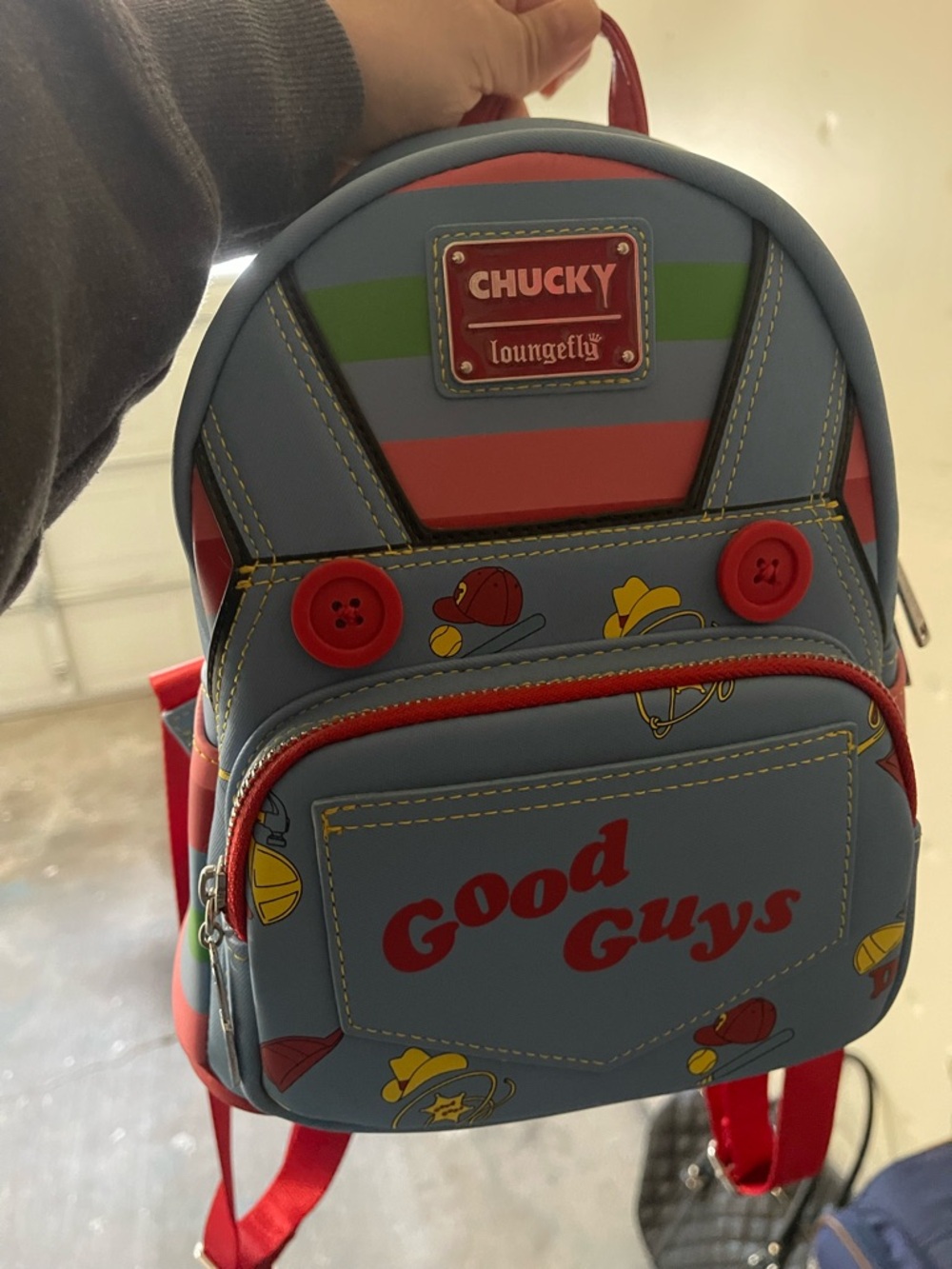 Loungefly Kids Chucky 'Good Guys' Mini Backpack - Blue, Red, Green